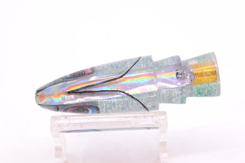 Aloha Lures Silver Rainbow Green Glitter Back Small Super Ninja 7" 2.7oz