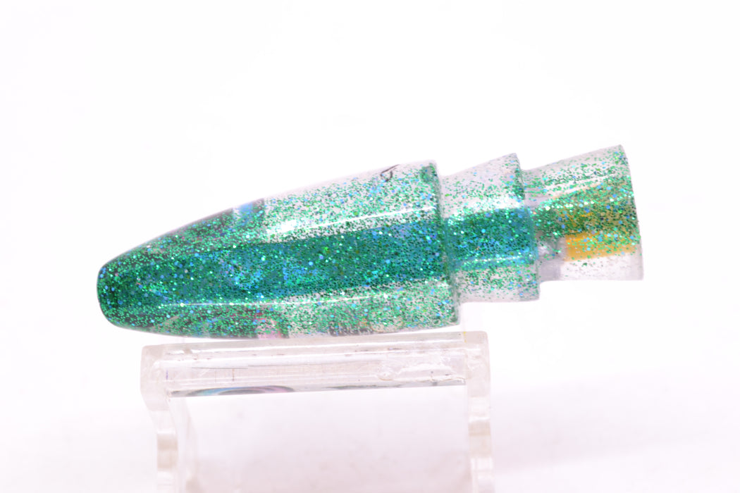 Aloha Lures Silver Rainbow Green Glitter Back Small Super Ninja 7" 2.7oz