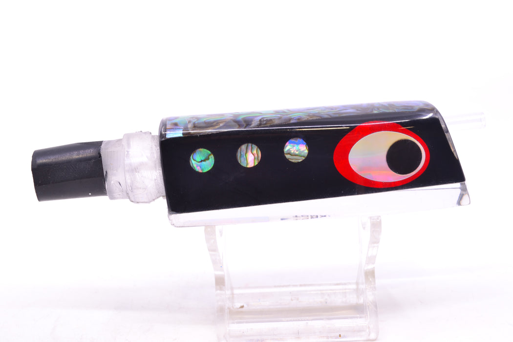 Marlinstar Black-Paua Shell Black-Silver-Red Eyes Medium Tomahawk G4 9"+ 3.4oz GZE