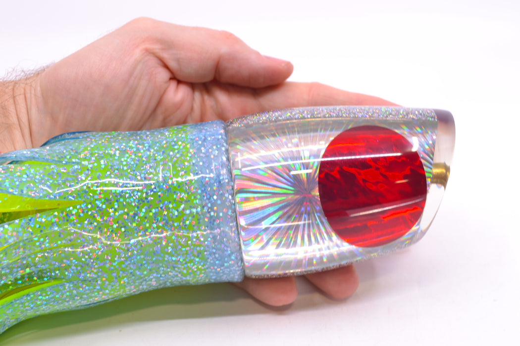 Koya Lures Silver Rainbow Starburst Red Eyes XL 861 16" 19oz BOM Skirted Ice Blue-Rainbow