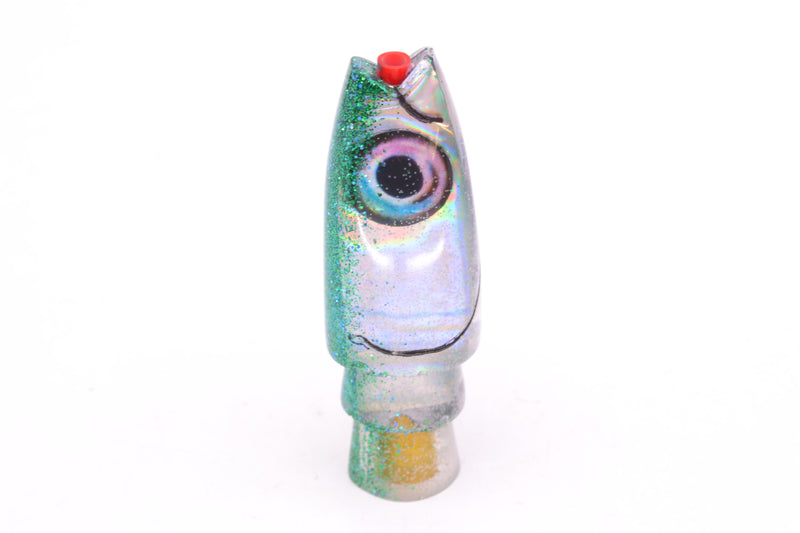Aloha Lures Silver Rainbow Green Glitter Back Small Super Ninja 7" 2.7oz