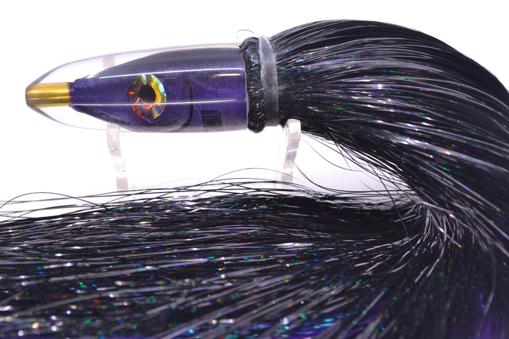 Tsutomu Lures Black-Purple-Silver Fish Head Poke Bullet 6" 2.8oz Strobez Black/Purple GZE