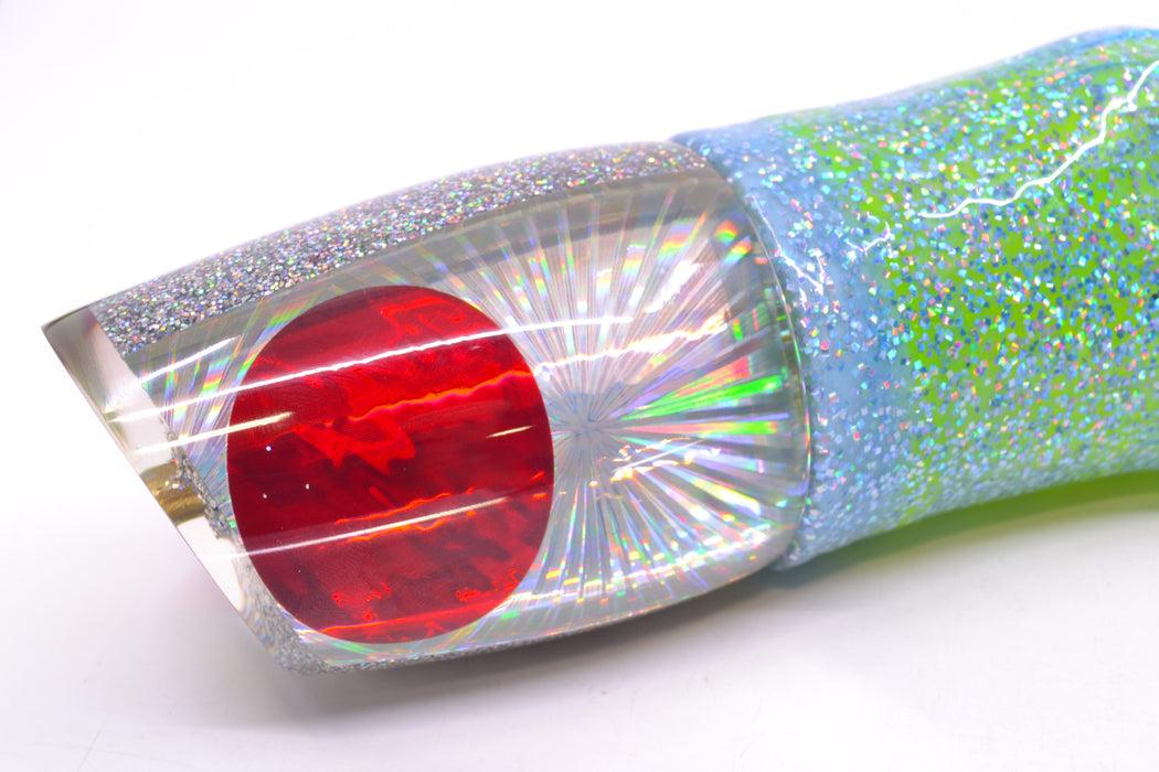 Koya Lures Silver Rainbow Starburst Red Eyes XL 861 16" 19oz BOM Skirted Ice Blue-Rainbow