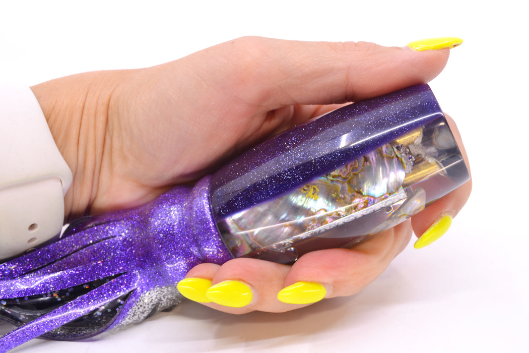 Coggin Lures Real Abalone Purple Back 4-Hole Copalure Invert 12" 12oz Skirted