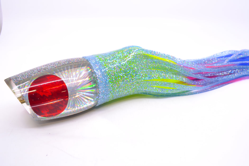 Koya Lures Silver Rainbow Starburst Red Eyes XL 861 16" 19oz BOM Skirted Ice Blue-Rainbow
