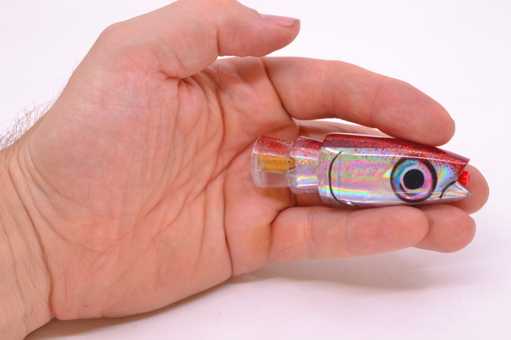 Aloha Lures Silver Rainbow Red Glitter Back Small Super Ninja 7" 2.7oz