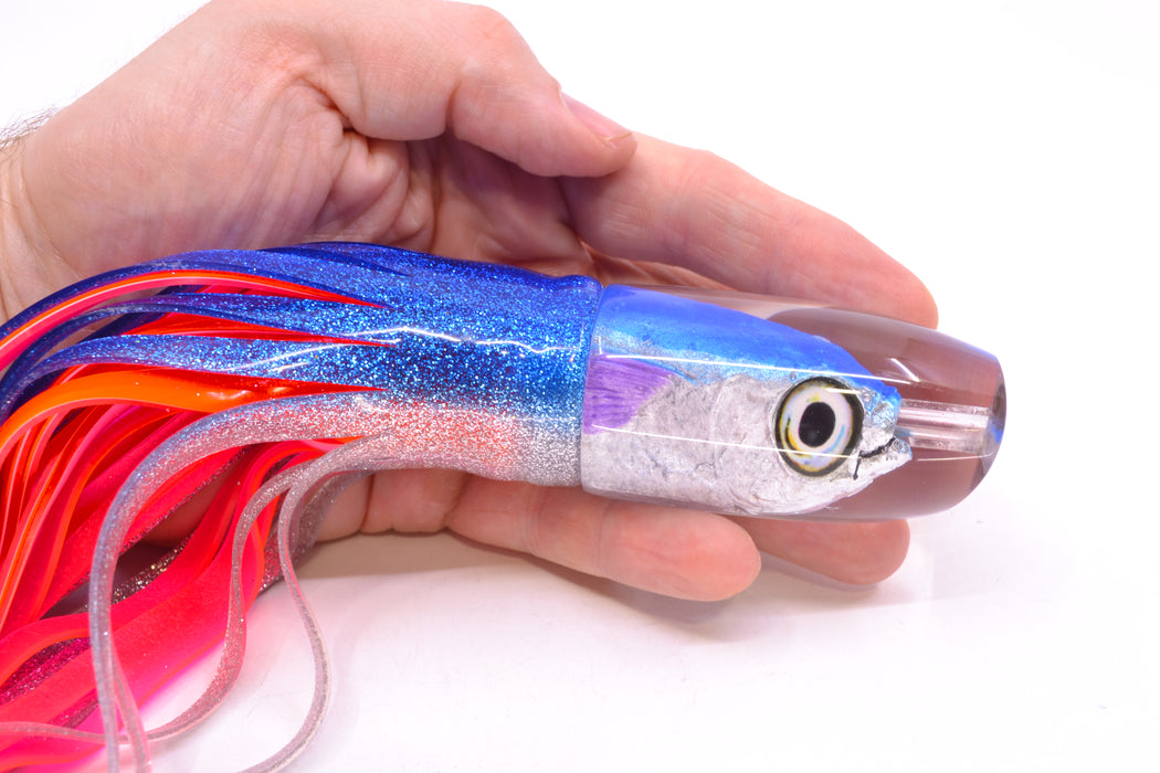 Aloha Lures Blue-Ice Blue Back Malolo Medium Gully Boy 10" 8.5oz BOM Skirted Blue-Silver-Pink