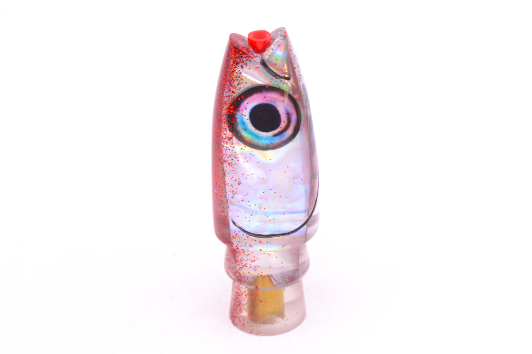 Aloha Lures Silver Rainbow Red Glitter Back Small Super Ninja 7" 2.7oz