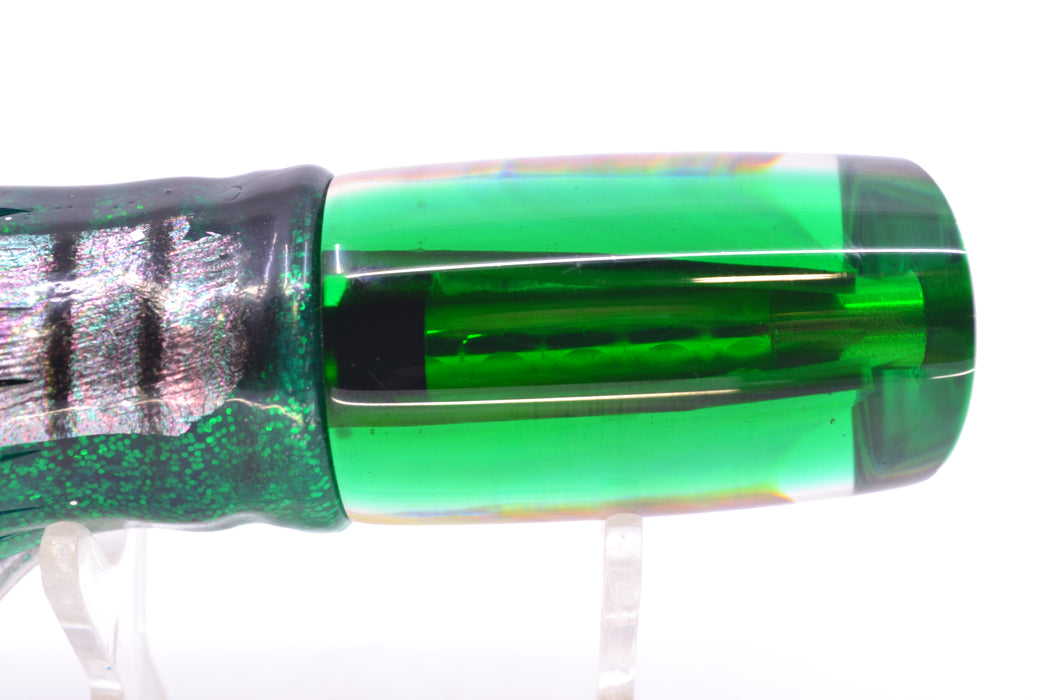 Crampton Baits Real Tahitian MOP Green Back Mini HoG 9" 4oz Skirted Green Aurora