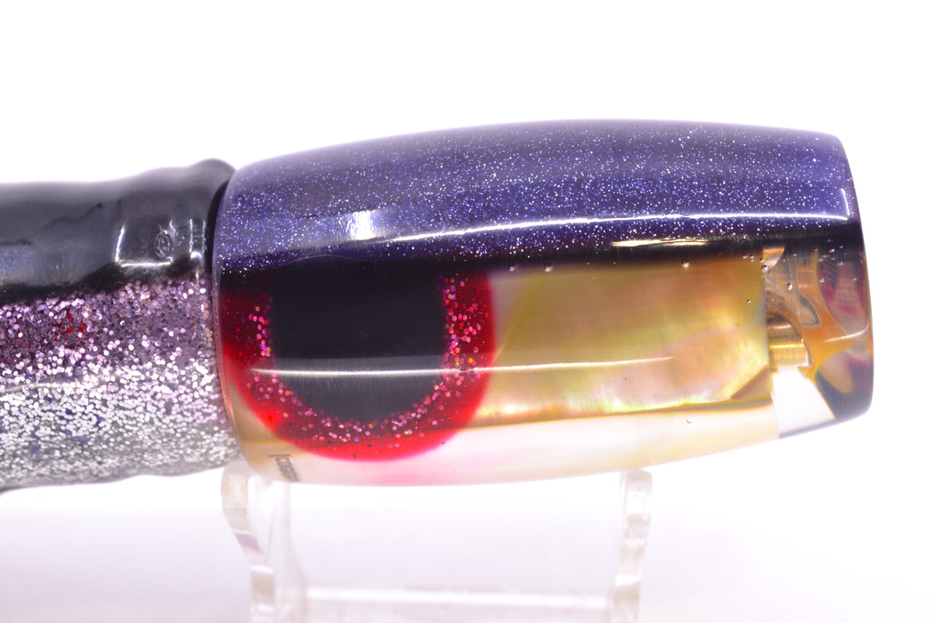 Coggin Lures Real Golden MOP Purple-Black Back 4-Hole Copalure Invert 12" 12oz Skirted