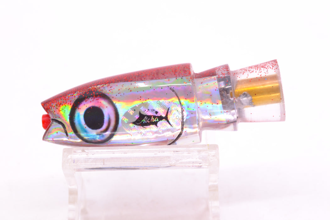 Aloha Lures Silver Rainbow Red Glitter Back Small Super Ninja 7" 2.7oz