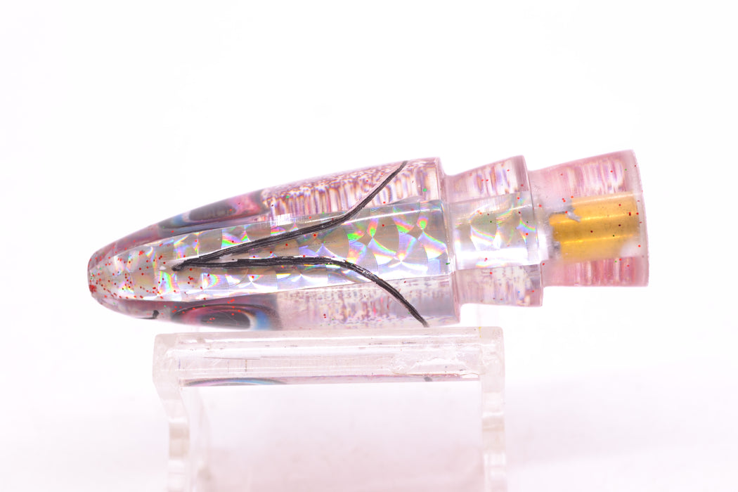 Aloha Lures Silver Rainbow Red Glitter Back Small Super Ninja 7" 2.7oz