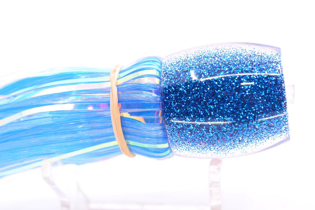 Moyes Lures White MOP Blue Back Small Secret 9" 1.6oz Skirted Mixed Blue-White Hair