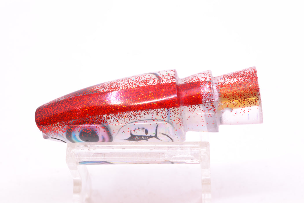 Aloha Lures Silver Rainbow Red Glitter Back Small Super Ninja 7" 2.7oz