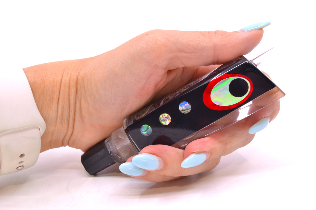 Marlinstar Black-Paua Shell Black-Silver-Red Eyes Medium Tomahawk G4 9"+ 3.4oz GZE