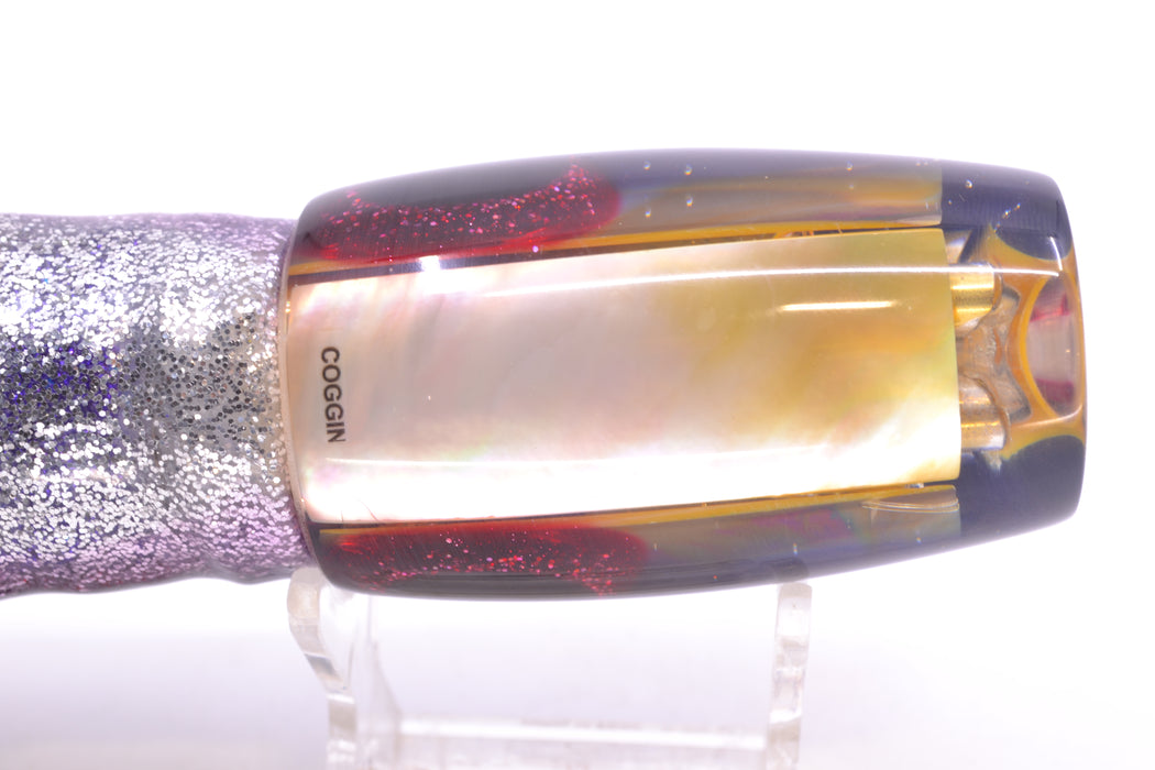Coggin Lures Real Golden MOP Purple-Black Back 4-Hole Copalure Invert 12" 12oz Skirted