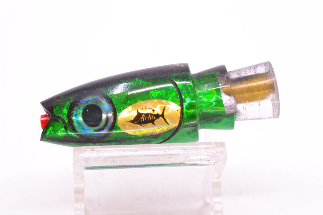 Aloha Lures Green Rainbow Black Glitter Back Small Super Ninja 7" 2.7oz