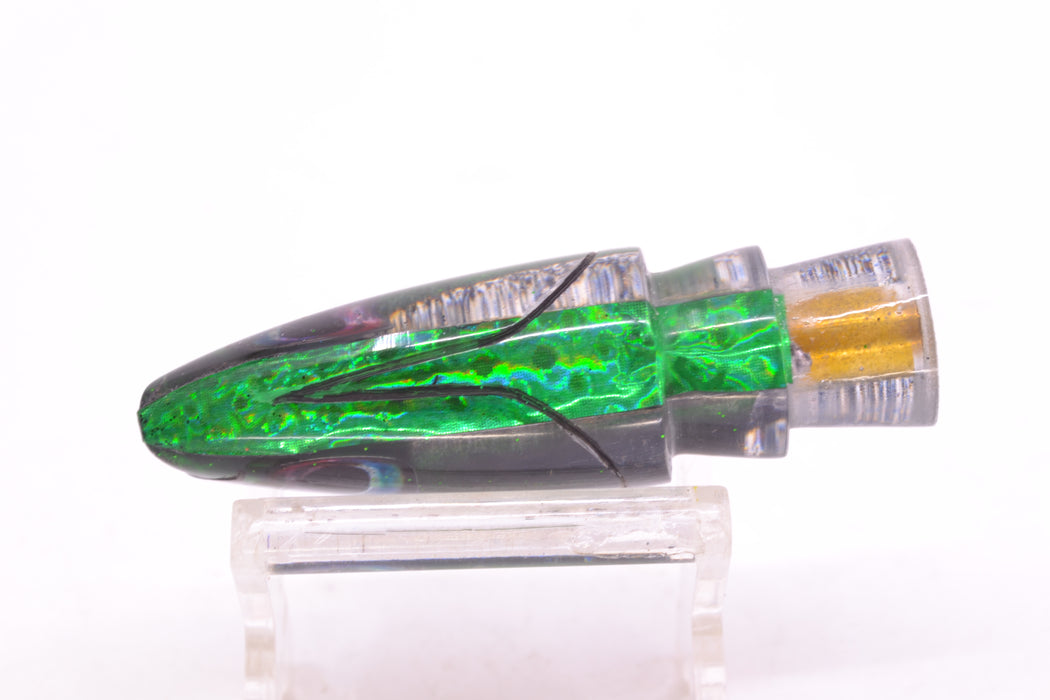 Aloha Lures Green Rainbow Black Glitter Back Small Super Ninja 7" 2.7oz