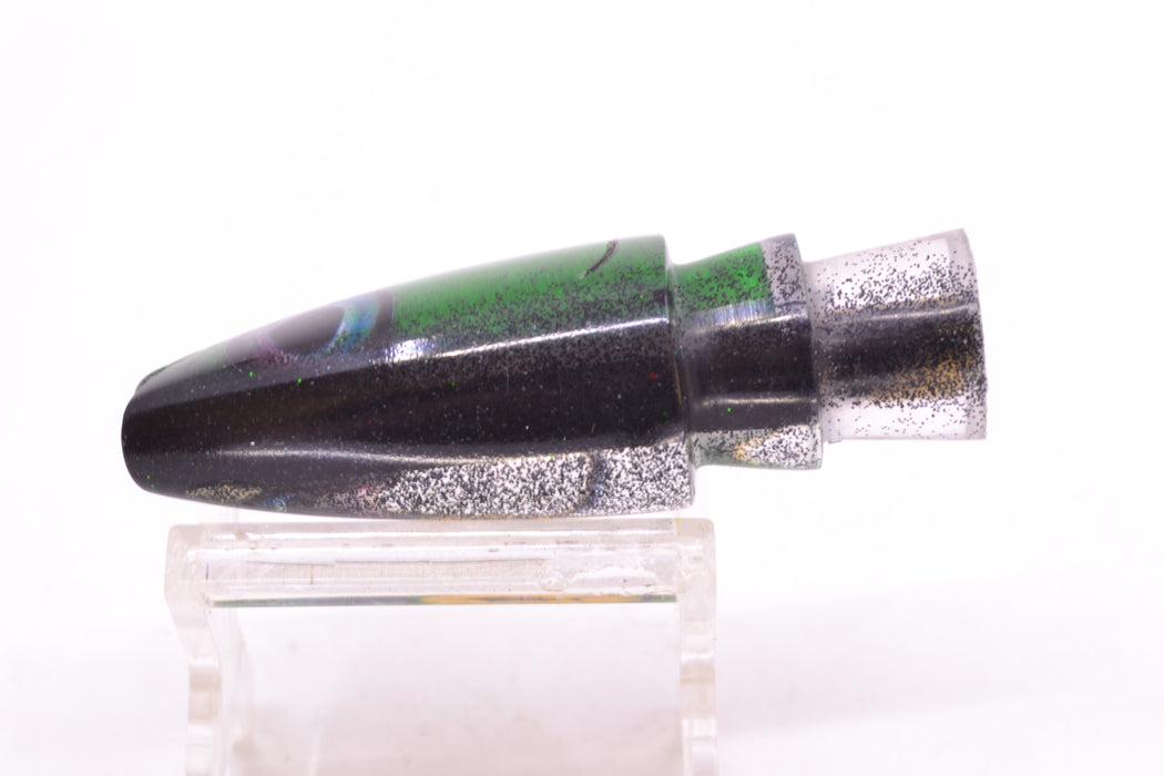 Aloha Lures Green Rainbow Black Glitter Back Small Super Ninja 7" 2.7oz