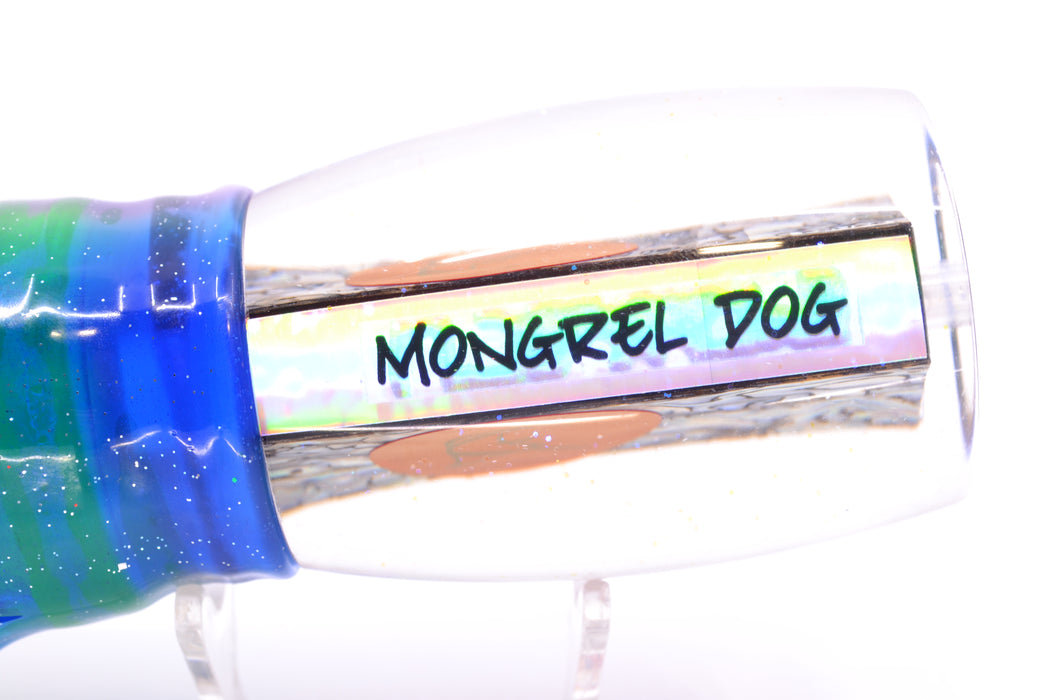Bonze Lures Paua Shell Red Eyes Mongrel Dog 14" 14oz Skirted Purple-Blue/Green