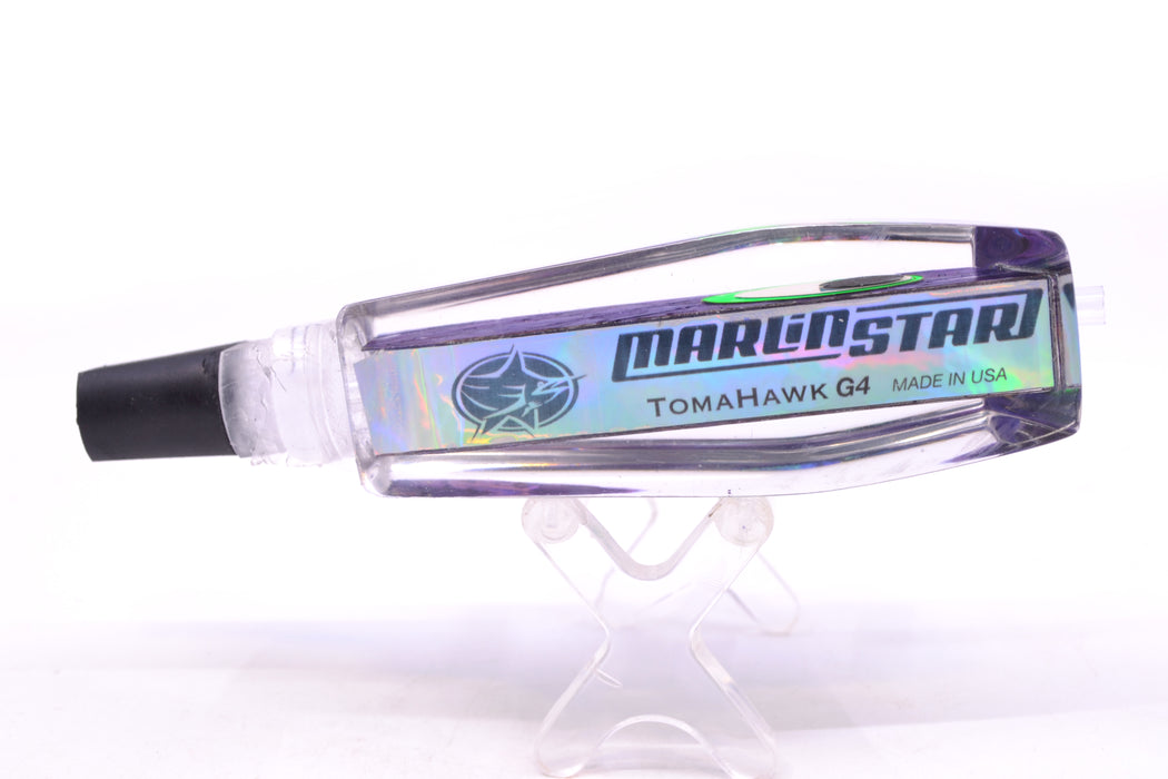 Marlinstar Purple Paua Shell Black-Silver-Green Eyes Medium Tomahawk G4 9"+ 3.4oz GZE