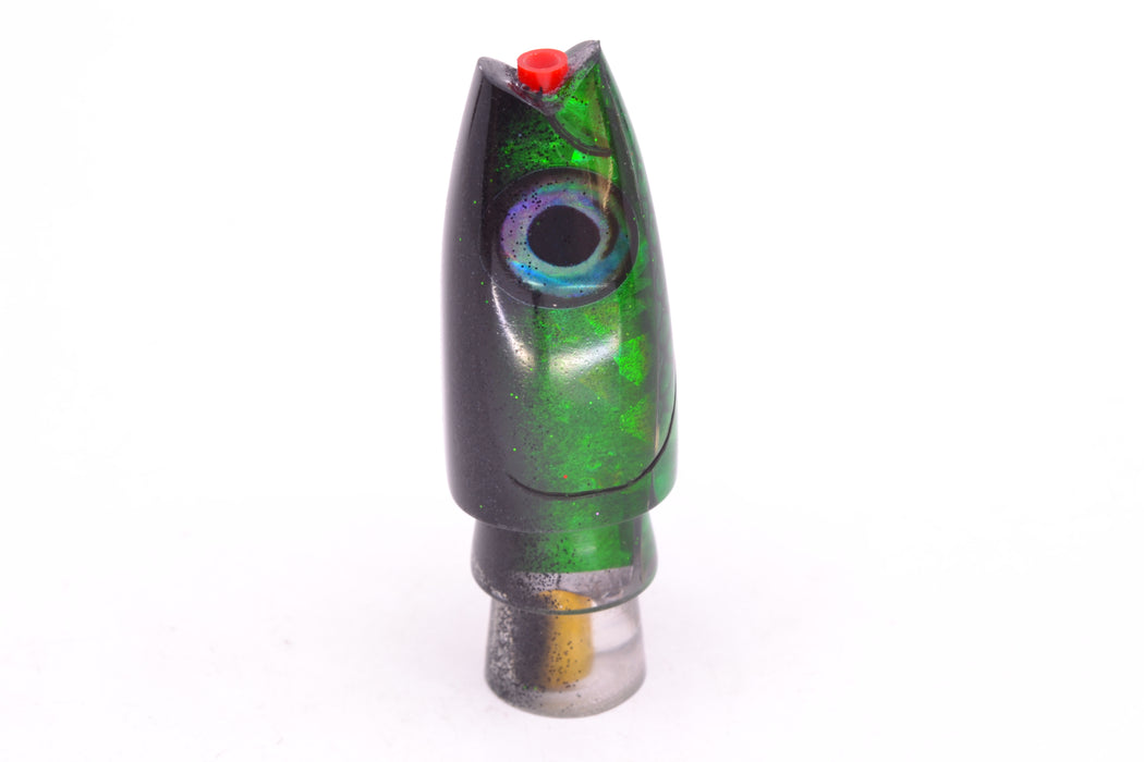 Aloha Lures Green Rainbow Black Glitter Back Small Super Ninja 7" 2.7oz