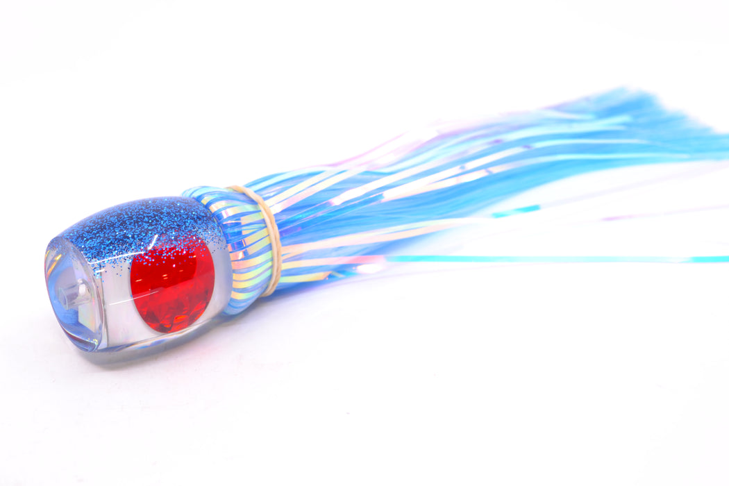Moyes Lures White MOP Blue Back Small Secret 9" 1.6oz Skirted Mixed Blue-White Hair