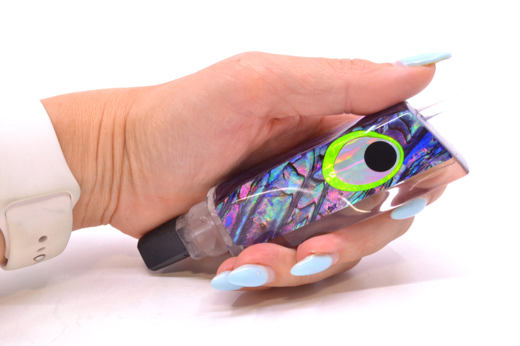 Marlinstar Purple Paua Shell Black-Silver-Green Eyes Medium Tomahawk G4 9"+ 3.4oz GZE