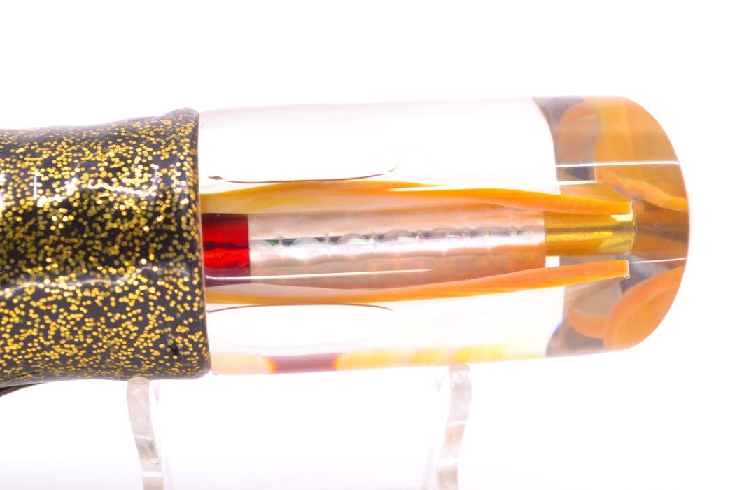 Crampton Baits Real Golden MOP Red Eyes 1/4 Tonner 12" 7.3oz Skirted Black