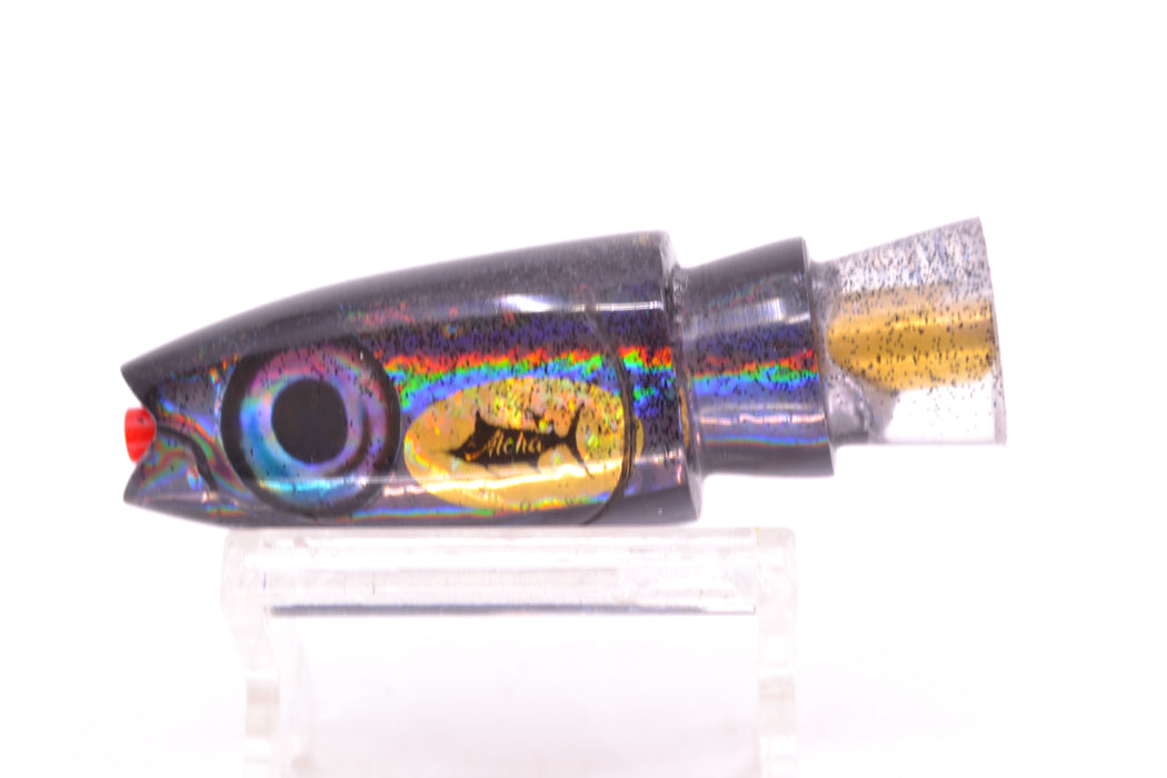 Aloha Lures Black Rainbow Black Glitter Back Small Super Ninja 7" 2.7oz