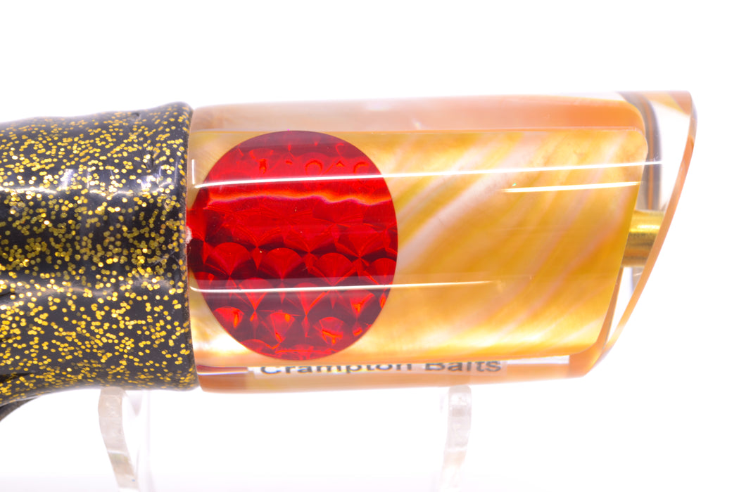 Crampton Baits Real Golden MOP Red Eyes 1/4 Tonner 12" 7.3oz Skirted Black
