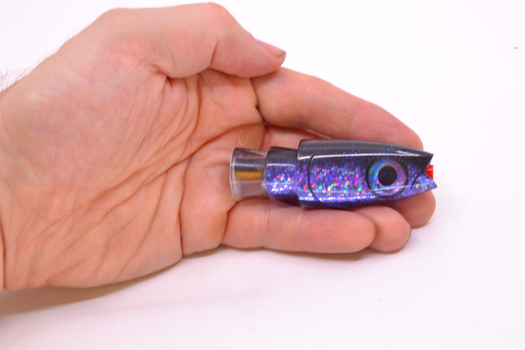 Aloha Lures Purple Rainbow Black Glitter Back Small Super Ninja 7" 2.7oz
