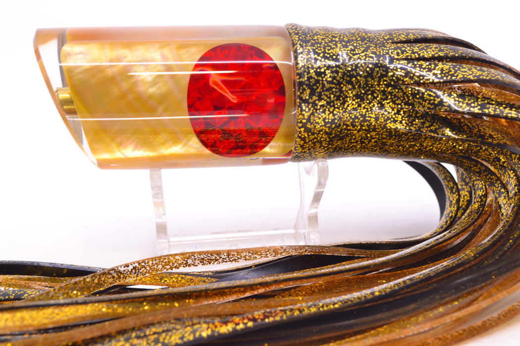 Crampton Baits Real Golden MOP Red Eyes 1/4 Tonner 12" 7.3oz Skirted Black
