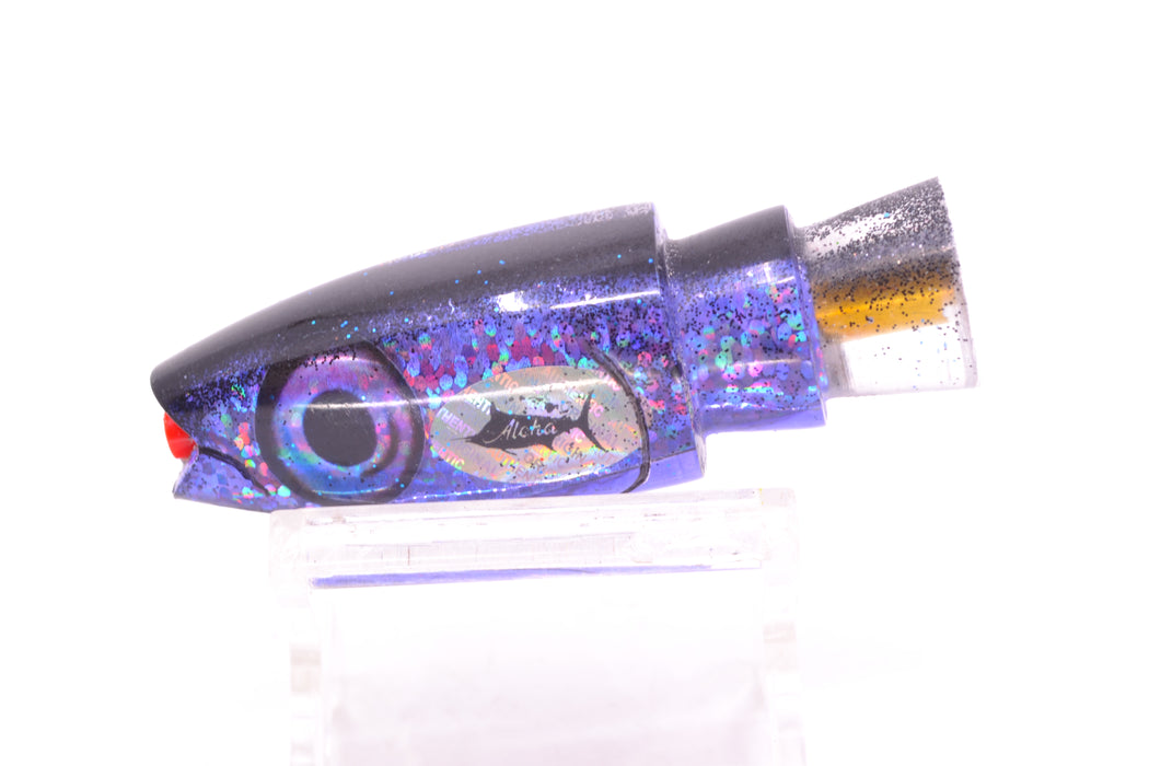 Aloha Lures Purple Rainbow Black Glitter Back Small Super Ninja 7" 2.7oz