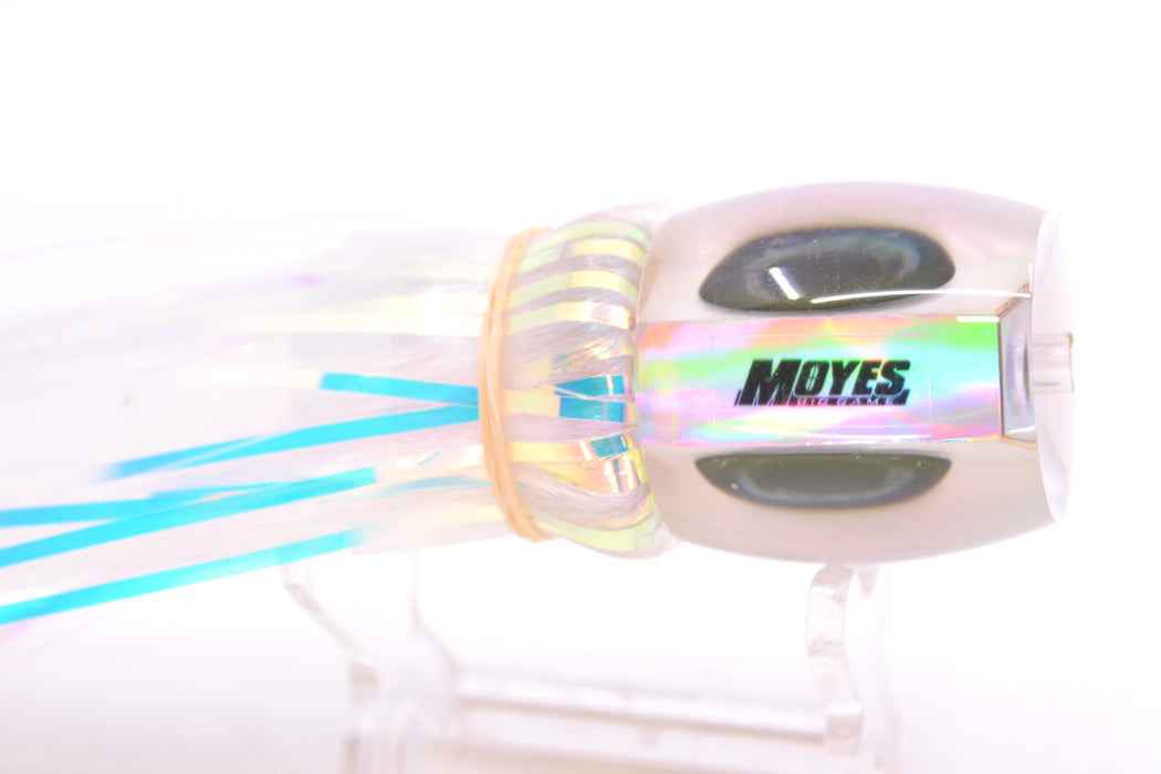 Moyes Lures White MOP White Back Small Secret 9" 1.6oz Skirted White Hair