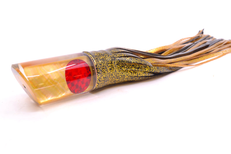 Crampton Baits Real Golden MOP Red Eyes 1/4 Tonner 12" 7.3oz Skirted Black