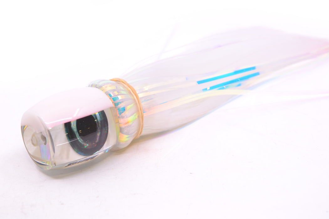 Moyes Lures White MOP White Back Small Secret 9" 1.6oz Skirted White Hair