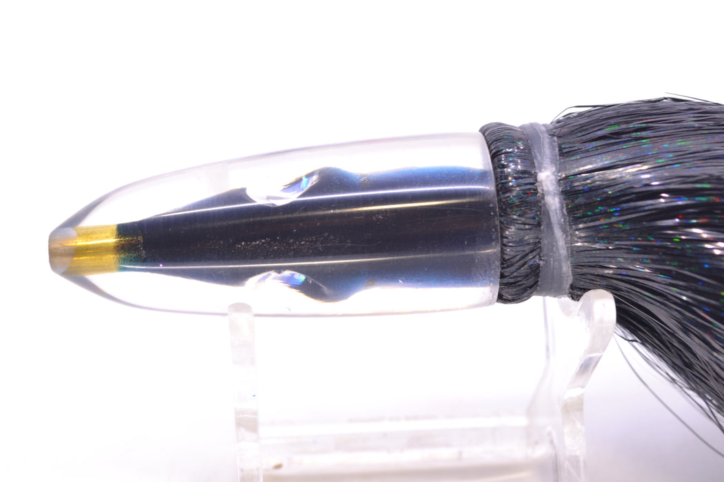 Tsutomu Lures Black-Blue-Silver Fish Head Poke Bullet 6" 2.8oz Strobez Black/Ice Blue GZE