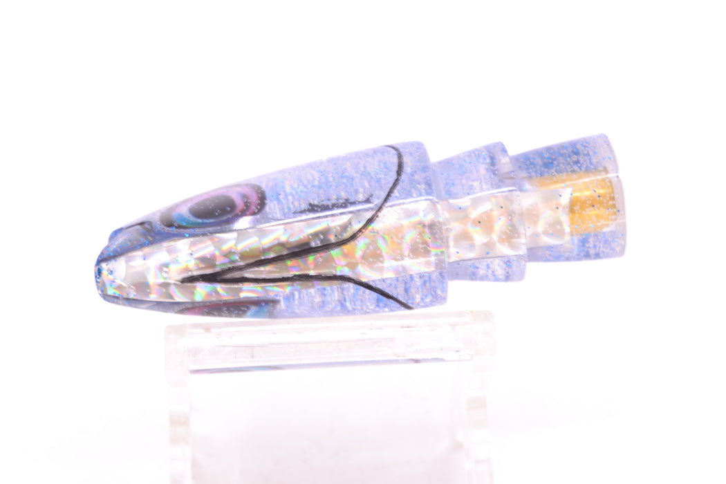 Aloha Lures Silver Rainbow Blue Glitter Back Small Super Ninja 7" 2.7oz