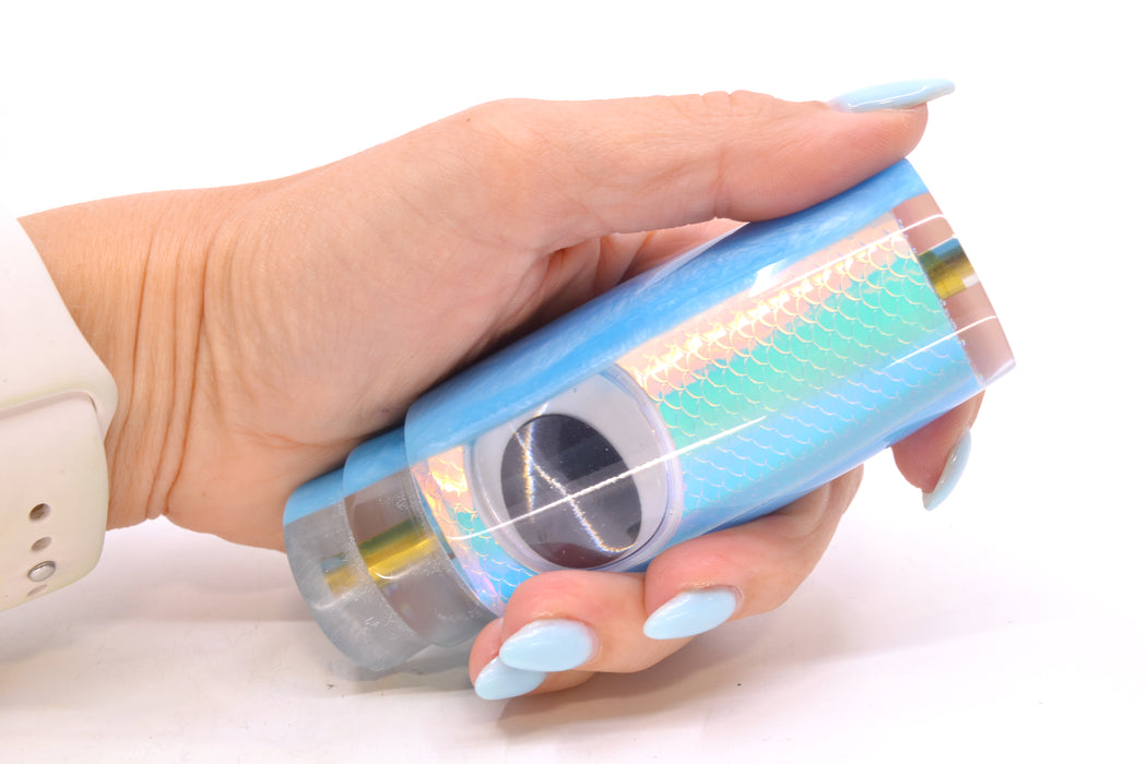 Koya Lures Ice Rainbow Scale Blue Back Doll Eyes Hard Head 12" 5.2oz GZE