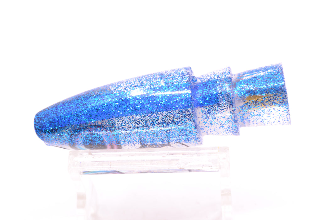 Aloha Lures Silver Rainbow Blue Glitter Back Small Super Ninja 7" 2.7oz