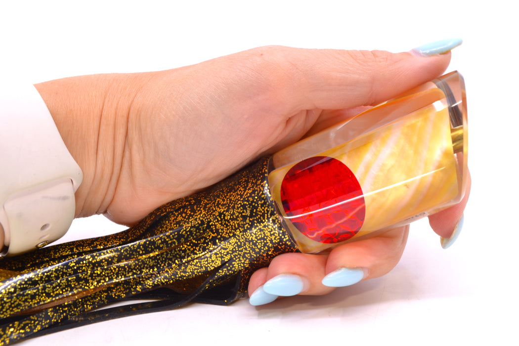 Crampton Baits Real Golden MOP Red Eyes 1/4 Tonner 12" 7.3oz Skirted Black