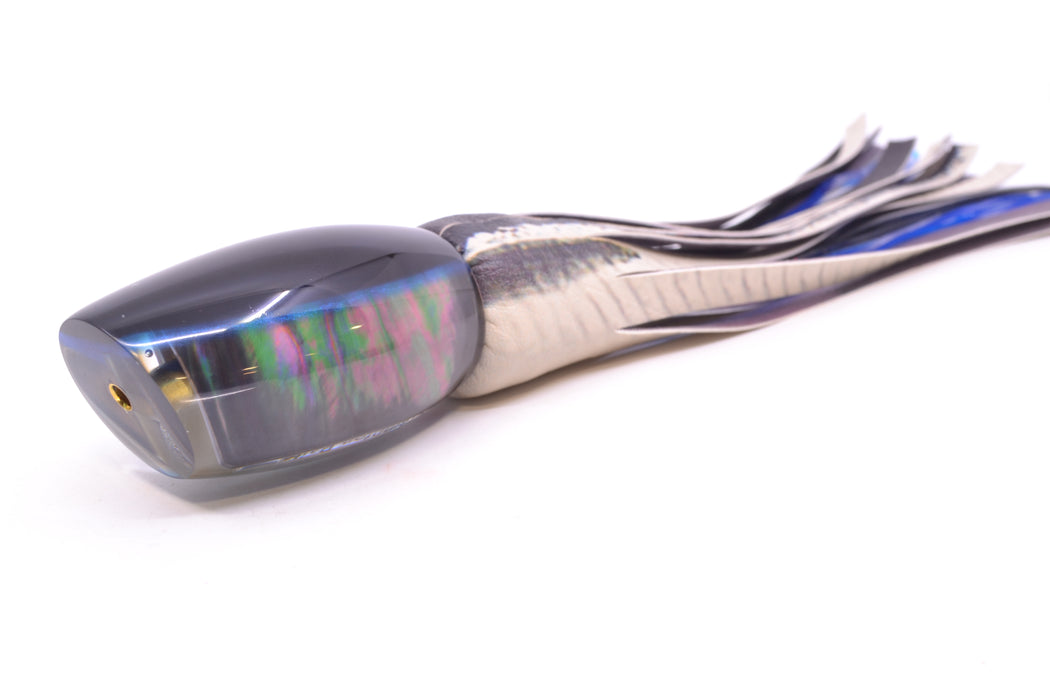 Crampton Baits Real Tahitian MOP Black-Blue Back Apahu 12" 6.7oz ALV Vinyl Ballyhoo