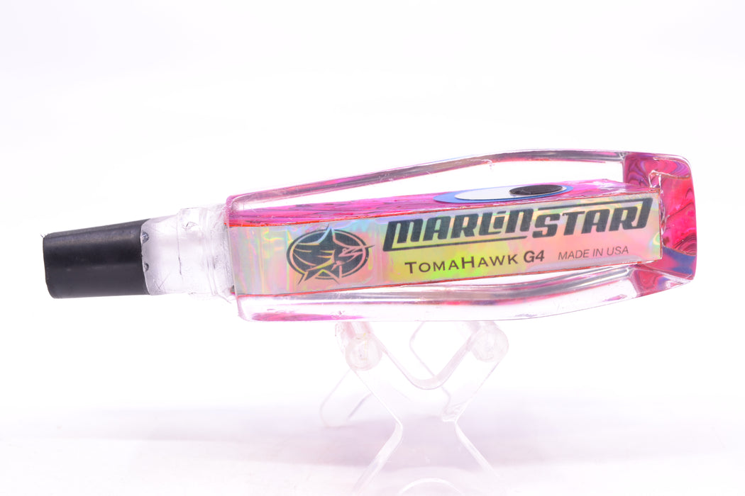 Marlinstar Pink Paua Shell Black-Silver-Ice Blue Eyes Medium Tomahawk G4 9"+ 3.4oz GZE