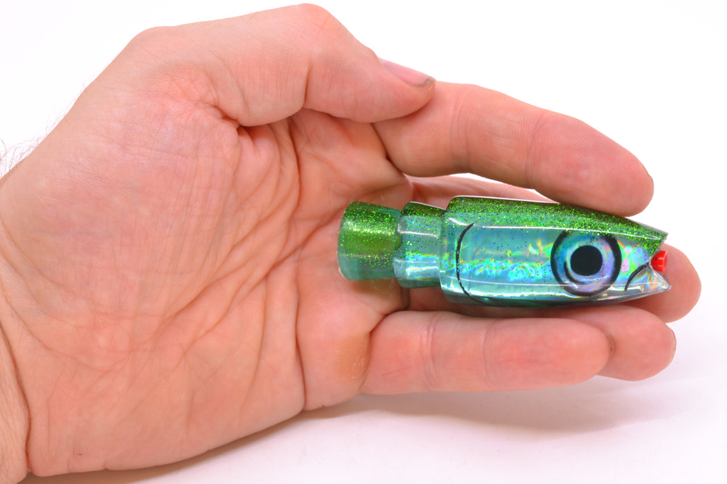Aloha Lures Green Rainbow Green Glitter Back Small Super Ninja 7" 2.7oz
