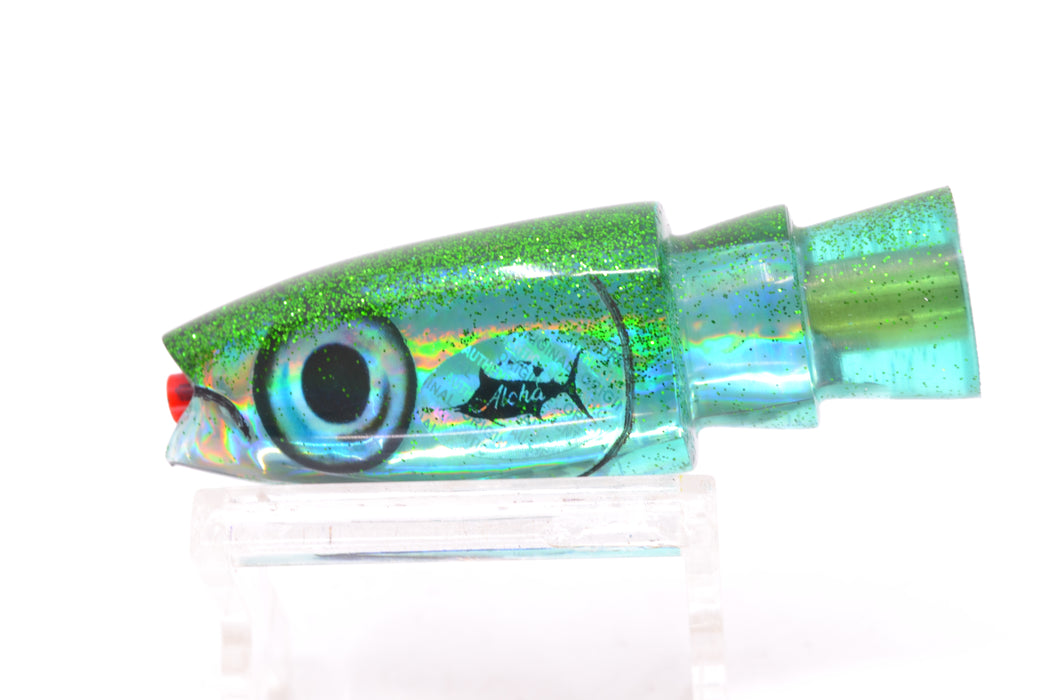 Aloha Lures Green Rainbow Green Glitter Back Small Super Ninja 7" 2.7oz
