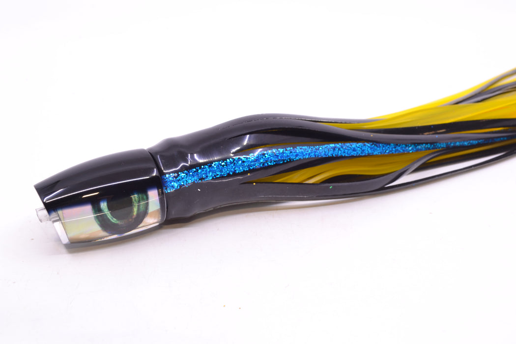Moyes Lures Golden MOP Black Back Small J-Boy 9" 3.5oz Skirted "Yellowfin"