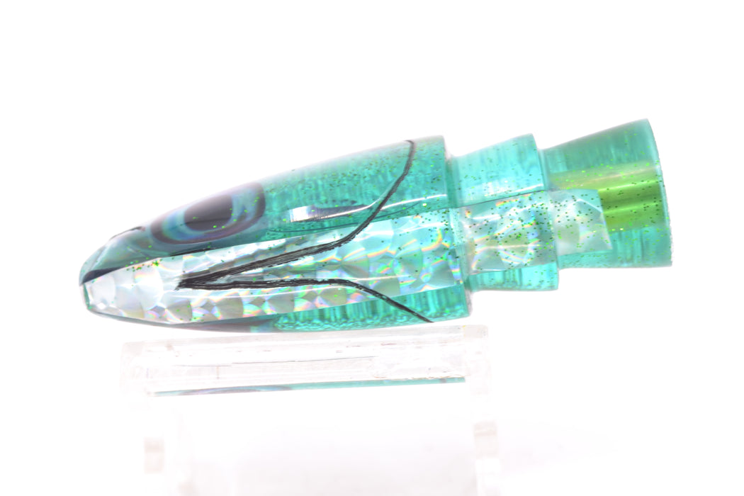 Aloha Lures Green Rainbow Green Glitter Back Small Super Ninja 7" 2.7oz