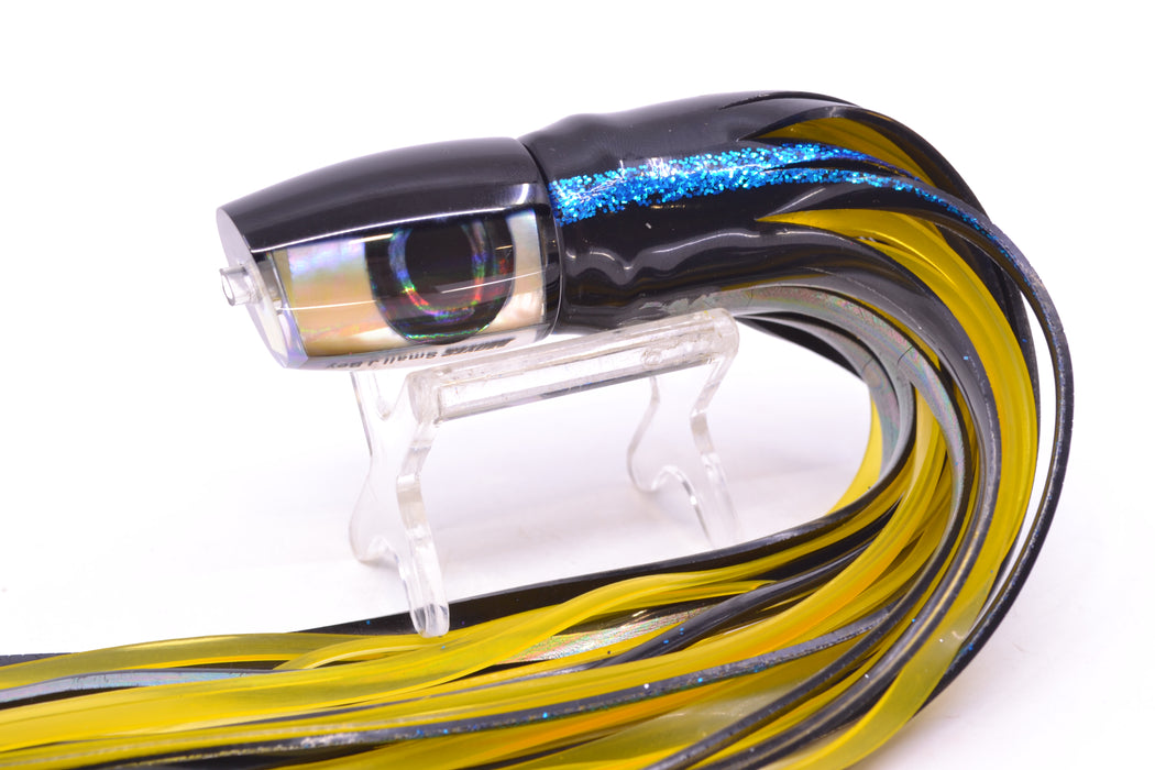 Moyes Lures Golden MOP Black Back Small J-Boy 9" 3.5oz Skirted "Yellowfin"