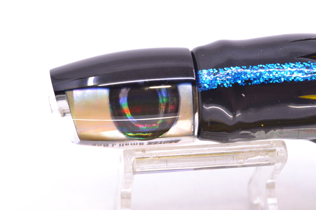 Moyes Lures Golden MOP Black Back Small J-Boy 9" 3.5oz Skirted "Yellowfin"